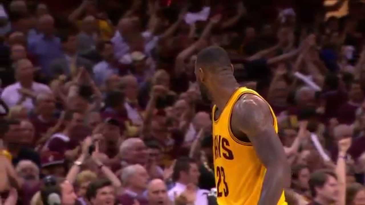 LeBron James hits the dagger 3-pointer & cocks back the pistol for the bang