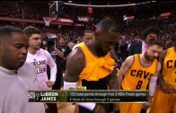 LeBron James wardrobe malfunction during Game 4 of the NBA Finals