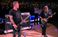 Metallica performs the National Anthem before Game 5 of the NBA Finals