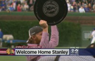 The Chicago Blackhawks bring the Stanley Cup to Wrigley Field