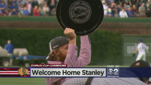 The Chicago Blackhawks bring the Stanley Cup to Wrigley Field