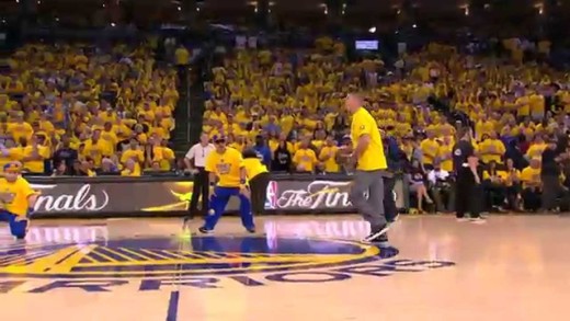 Warriors fan drills half court shot & wins a BMW