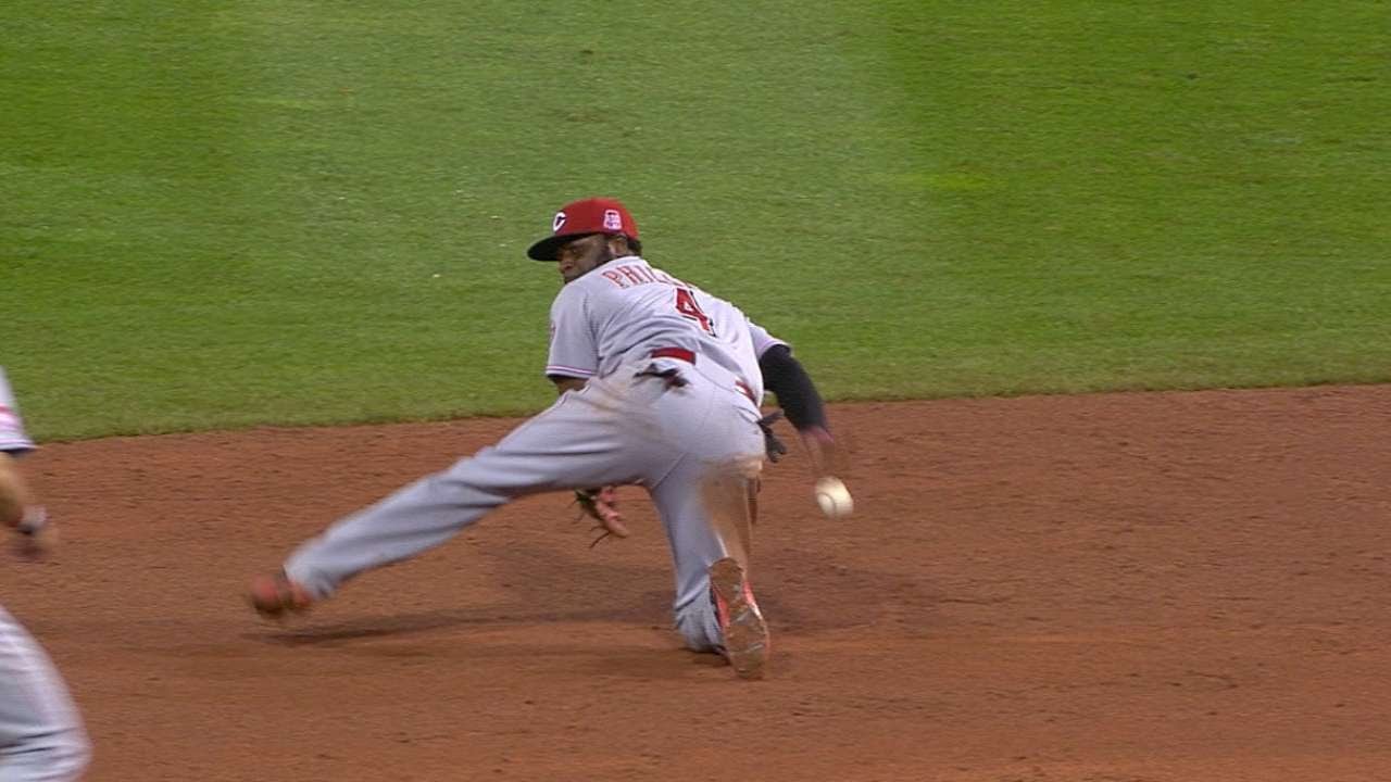 Wow: Brandon Phillips starts DP with behind-the-back flip