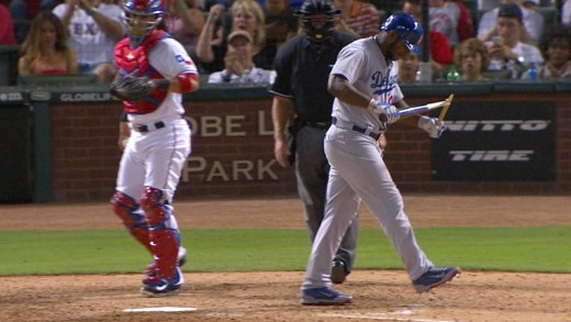 Yasiel Puig goes Bo Jackson & smashes his bat after striking out