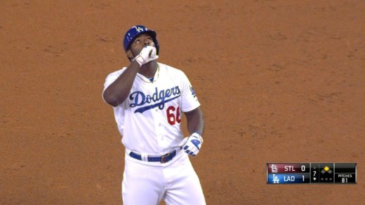 Yasiel Puig returns with a gap splitting RBI double