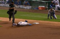 Yasiel Puig triples after Cubs lose sight of ball