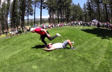 AJ Hawk destroys a patron on the golf course with a massive tackle