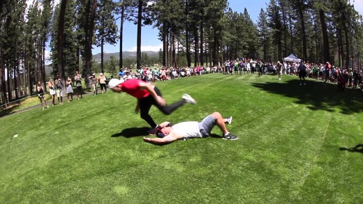 AJ Hawk destroys a patron on the golf course with a massive tackle