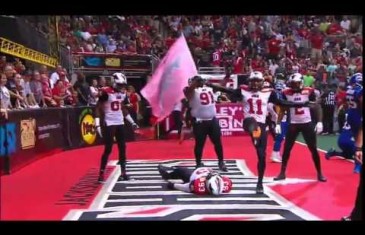 Arena football team celebrates TD by doing The Rock’s People’s Elbow
