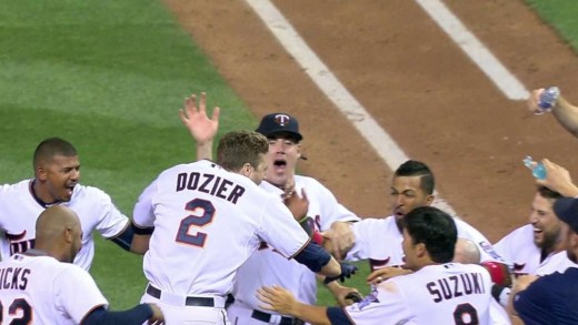 Brian Dozier belts a 3-run walk off homer in the 9th