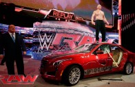 Brock Lesnar rips a car door off of a Cadillac