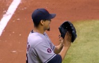 Carlos Carrasco loses no-hitter with 2 outs in the 9th inning