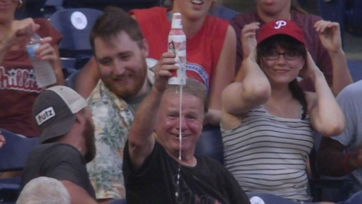 Foul ball drenches fan with his own beer