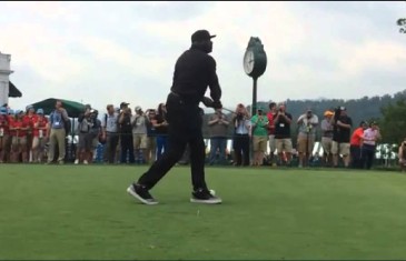 Hilarious: Shaquille O’Neal misses the ball entirely on a tee shot