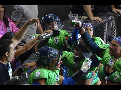 Lingerie Football Players celebrate TD with martinis