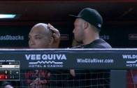 No Homo: Welington Castillo of the D-Backs gives Yasmany Tomas a head massage