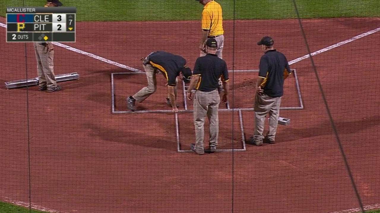 Pittsburgh groundscrew forgets to paint batters' boxes