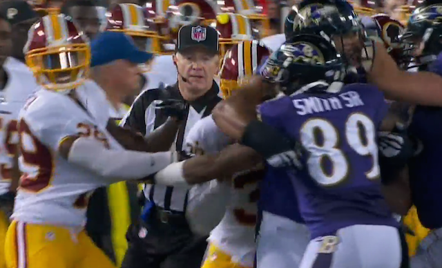 Scuffle breaks loose between Ravens & Redskins