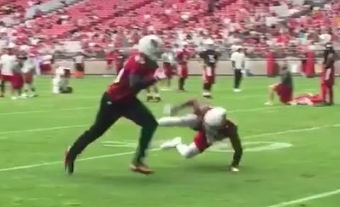 Cardinals WR Michael Floyd drops teammate with impressive footwork