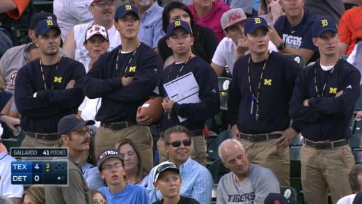 Fans in Detroit dress up as Jim Harbaugh