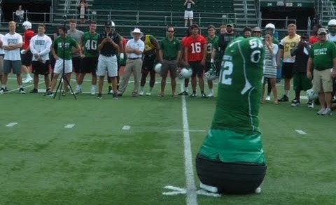 Fascinating: Dartmouth football practices with “robot” controlled bags