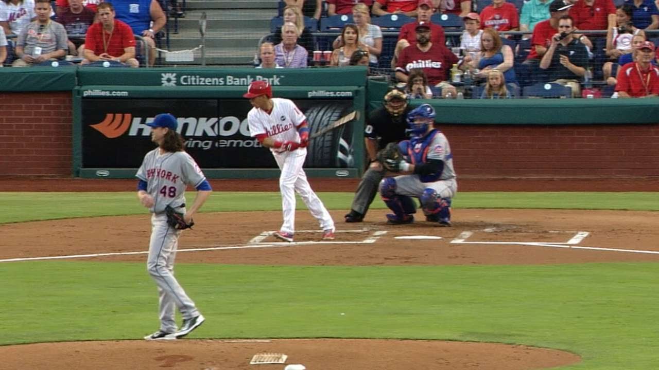 Jacob DeGrom issues a five-ball walk