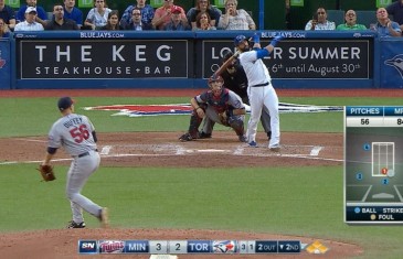 Jose Bautista smokes a grand salami & admires it