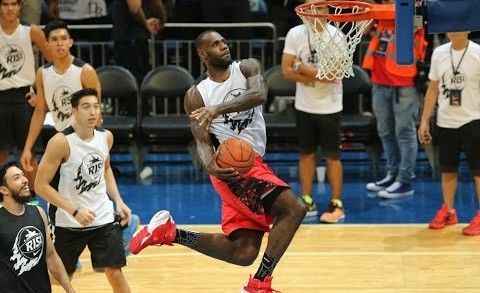 LeBron James throws down a fury of dunks in Manila, Philippines