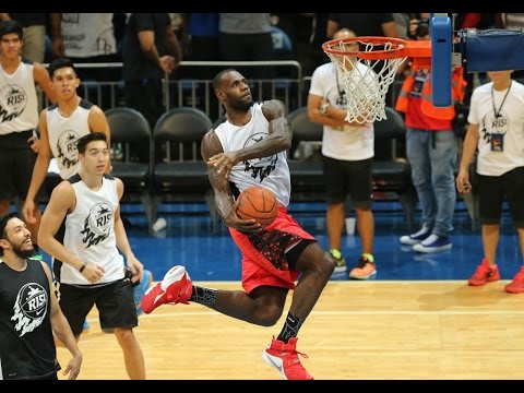 LeBron James throws down a fury of dunks in Manila, Philippines