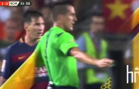 Leo Messi headbutts & chokes Mapou Yanga-Mbiwa vs Roma
