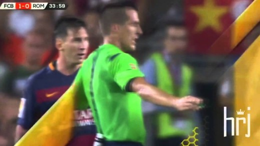 Leo Messi headbutts & chokes Mapou Yanga-Mbiwa vs Roma