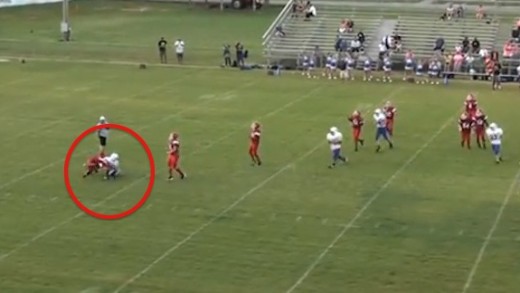 Impressive: Middle School QB avoids sack & throws TD pass down field