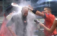 Mike Fiers discusses pitching a no-hitter & gets drenched in Lemonade