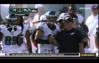 Tim Tebow scores his first touchdown as a member of the Eagles