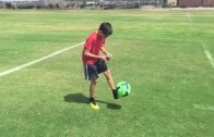 11 year old solves a rubik’s cube while doing keep ups with a soccer ball