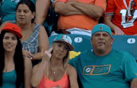 Miami Dolphins fan flips “the bird” on live TV