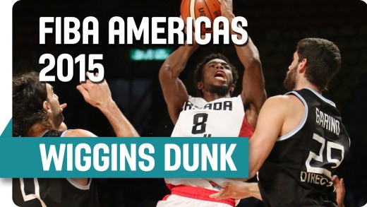 Andrew Wiggins dunks over Andres Nocioni at 2015 FIBA Americas