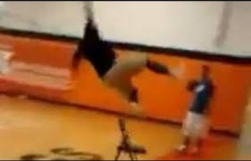Damn: Guy tries to dunk off of chair & fails miserably