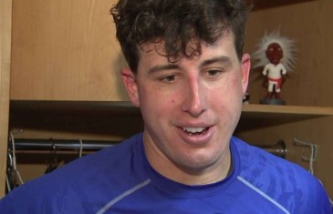 Derek Holland who is rocking the “Wild Thing” haircut meets Charlie Sheen
