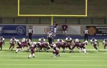 High school kicker hits ref in the head with kick for a PAT convert