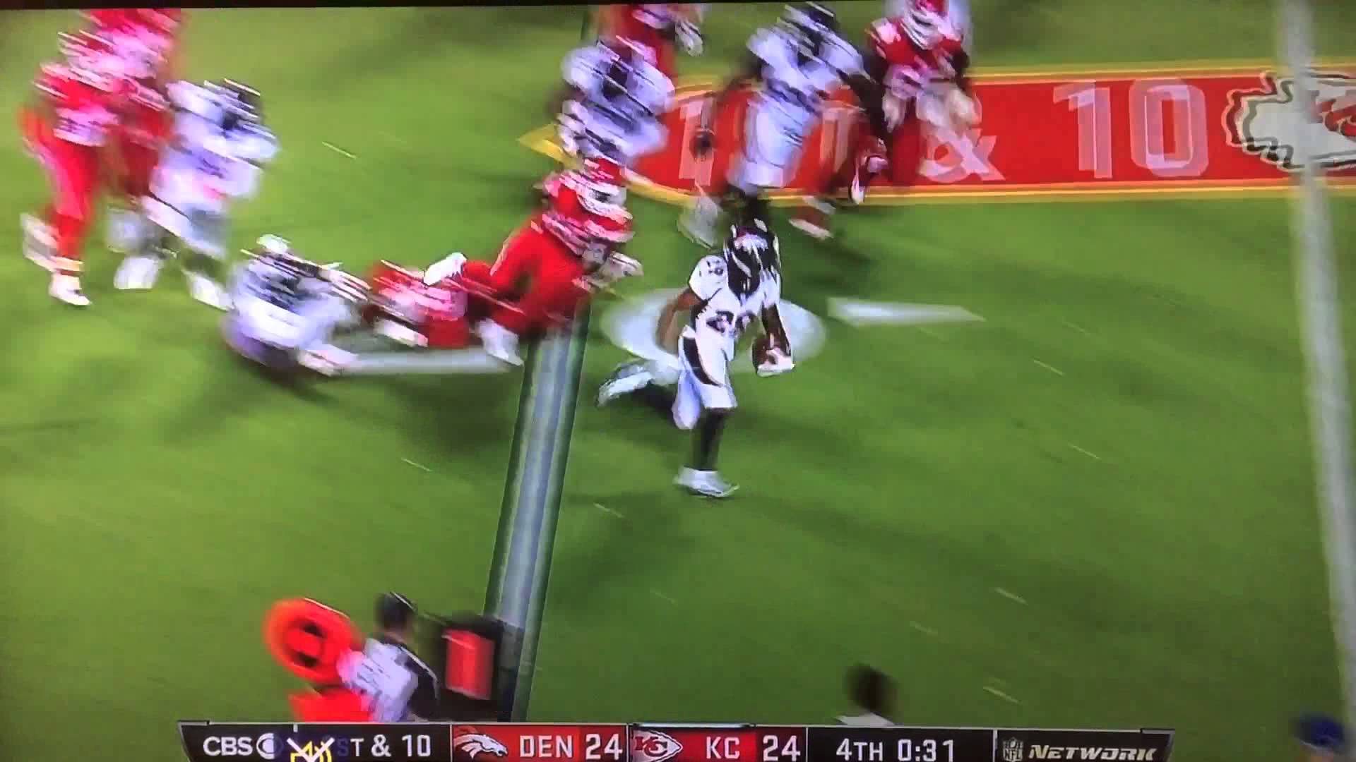 Horrible Timing: Jamaal Charles fumble goes for a touchdown with 30 seconds to go