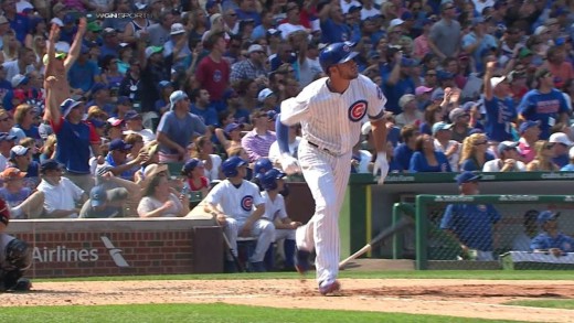 Kris Bryant crushes a 495 foot home run off of the Wrigley Field scoreboard