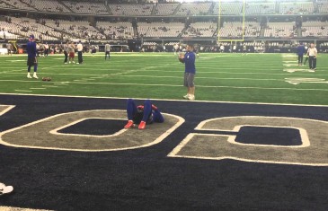 Odell Beckham’s latest trick is catching a ball between his legs