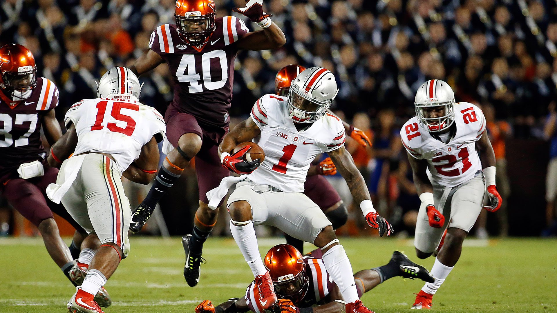 Ohio State WR Braxton Miller with an incredible spin move touchdown