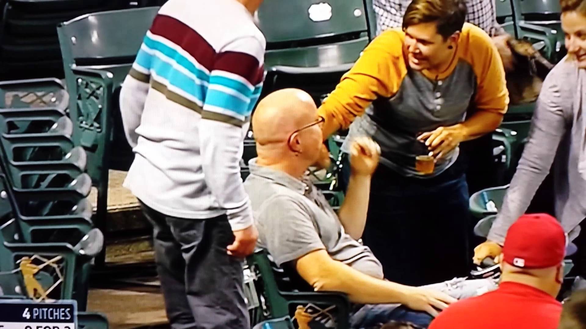 Ouch: Fan hit in head by a foul ball at Indians game