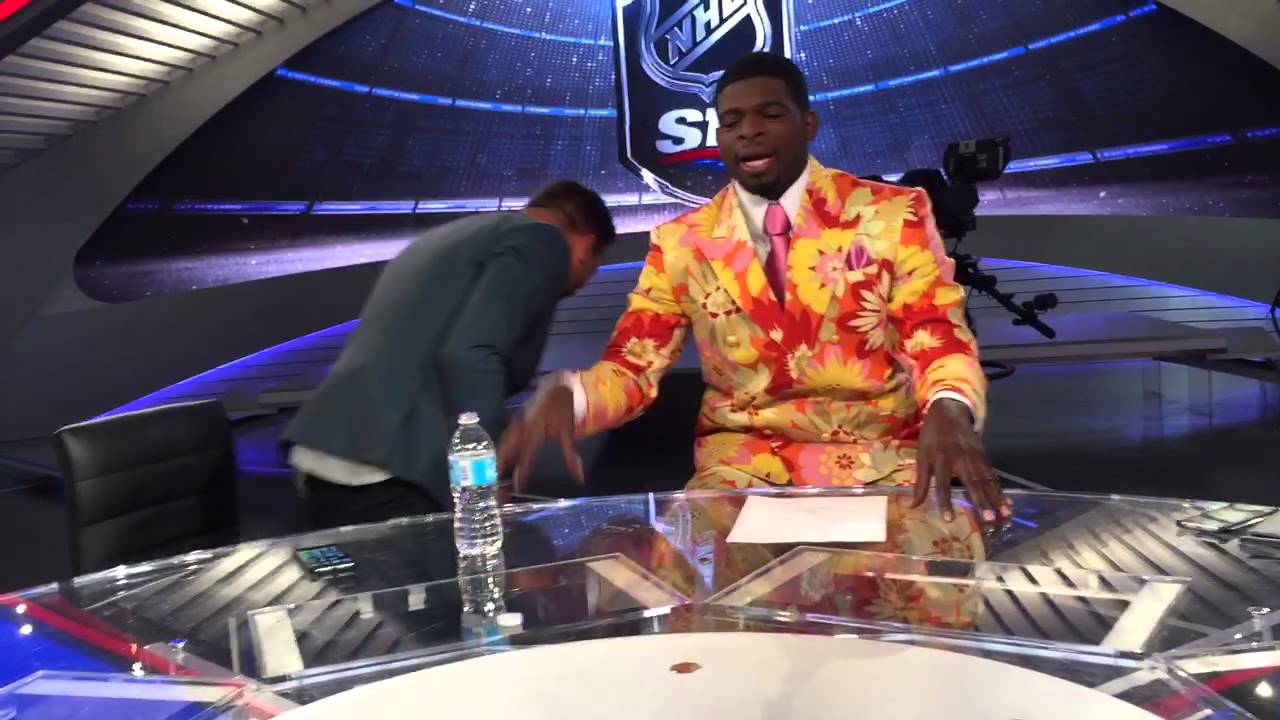 PK Subban with a good impression of Don Cherry