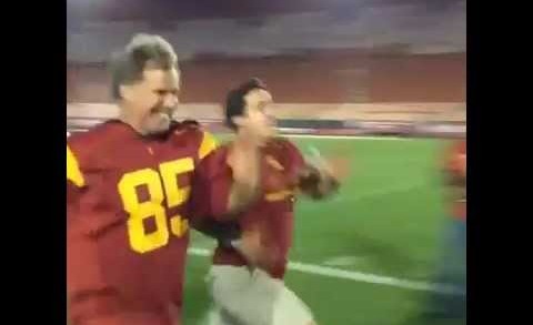 Will Ferrell beats a fan in a 40-Yard Dash after USC game