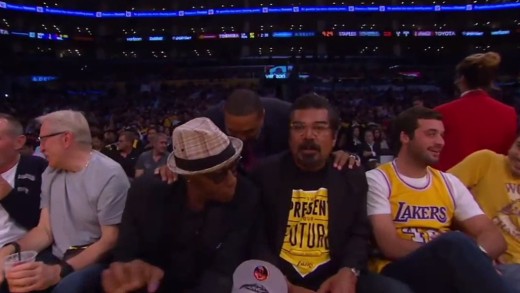 Lakers game postponed after George Lopez & Arsenio Hall spill drink