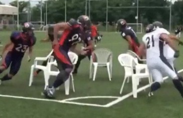 What happens when football players play musical chairs