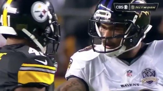 Steve Smith gives Steelers corner Antwon Blake a death glare